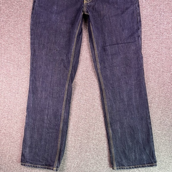 Carhartt Jeans Mens 32x32 Dark Blue Relaxed Straight Fit Cotton Denim Fit33.5x31 - Picture 8 of 15